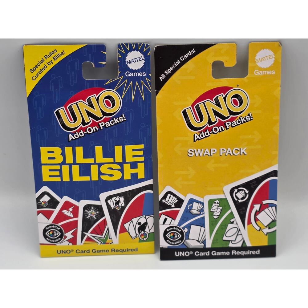 2025 Mattel UNO x "Billie Eilish" Edition Add On & Swap Pack Card Game - New
